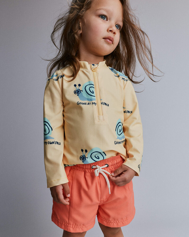 Toddler Boy Swim Trunks - Orange, image 1 of 6 slides