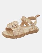Baby  Every Step&reg; First Walker Woven Flower Accent Sandals - Beige, image 7 of 7 slides