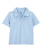 Toddler Boy Pique Uniform Polo Shirt - Blue, image 1 of 3 slides