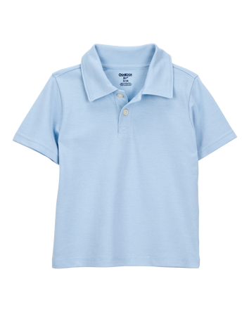 Toddler Boy Pique Uniform Polo Shirt - Blue, 