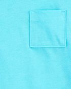 Baby Solid Short-Sleeve Pocket Tee - Blue, image 2 of 3 slides