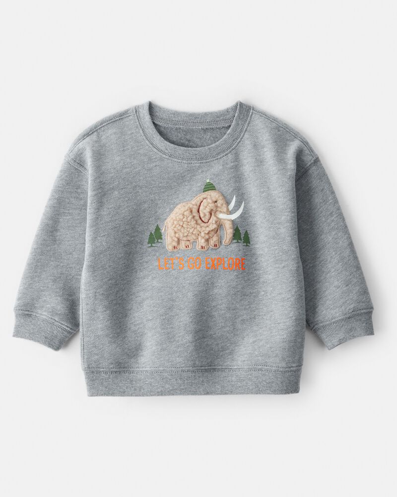 Baby Boy DayDream Fleece Mammoth Pullover Sweatshirt - Grey, image 1 of 4 slides
