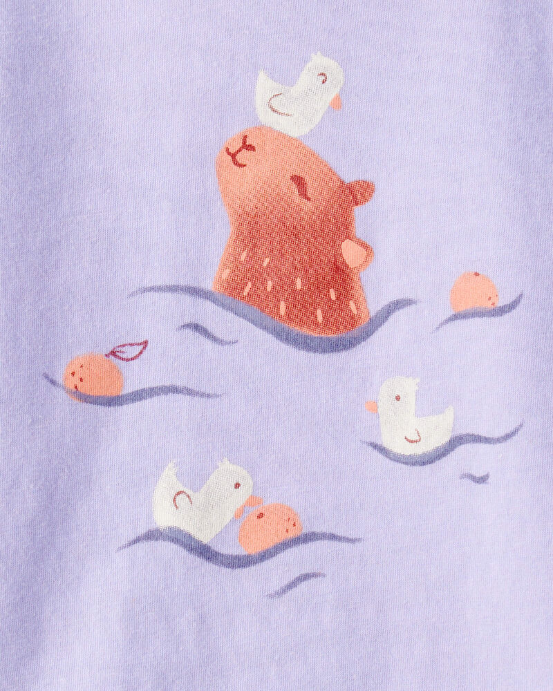 Toddler Girl Cabybara Short-Sleeve Graphic Tee - Purple, image 2 of 3 slides