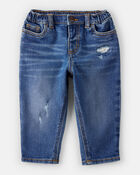 Baby Boy  Tapered Distressed Denim Jeans - Medium Wash, image 1 of 4 slides