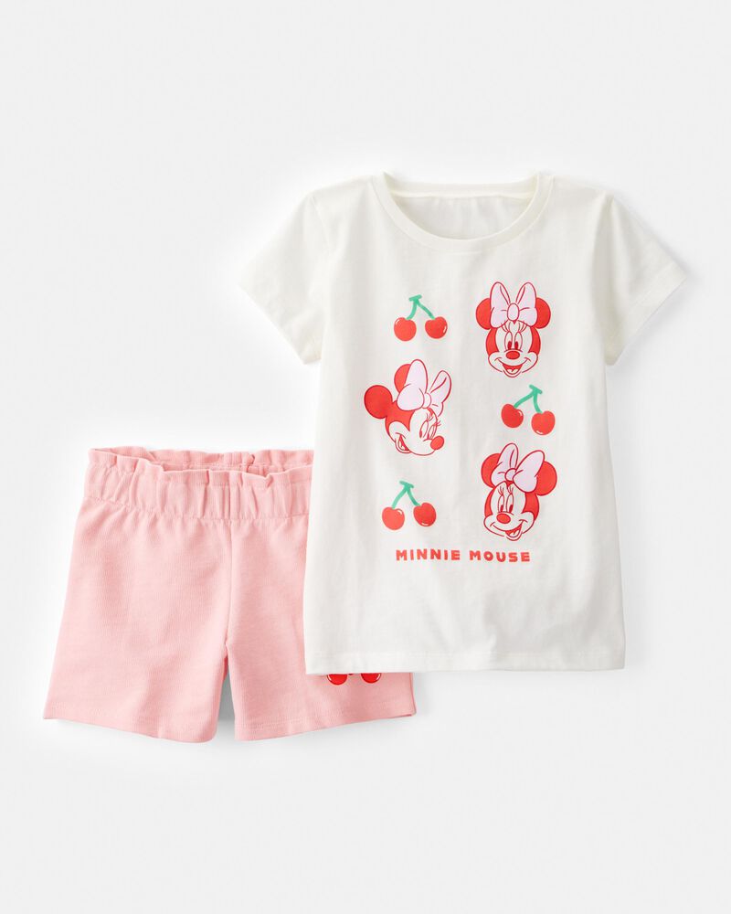 Toddler Girl 2-Piece Minnie Mouse Outfit Set - White/Pink, image 1 of 4 slides
