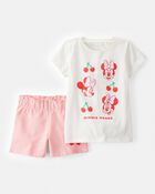 Toddler Girl 2-Piece Minnie Mouse Outfit Set - White/Pink, image 1 of 4 slides