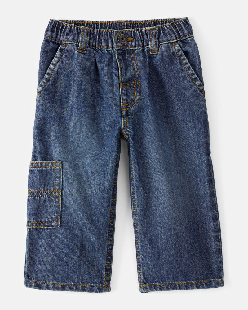 Baby Boy  Wide-Leg Carpenter Denim Jeans - Medium Wash, image 1 of 4 slides