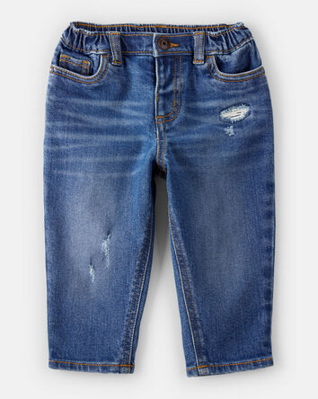 Baby Boy  Tapered Distressed Denim Jeans - Medium Wash, 