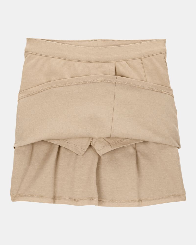 Kid 2-Pack Ponte Knit Uniform Skirts - Khaki, image 3 of 4 slides
