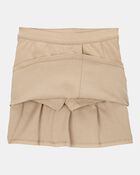Kid 2-Pack Ponte Knit Uniform Skirts - Khaki, image 3 of 4 slides