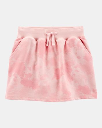 Kid Drawstring Cloud Dye French Terry Skort - Pink, 