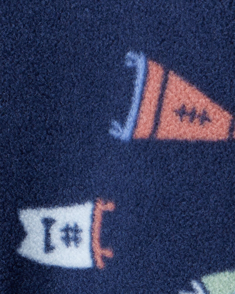 Baby Boy Sports Print Loose Fit Long-Sleeve Sleep & Play Pajamas - Navy Blue, image 3 of 4 slides