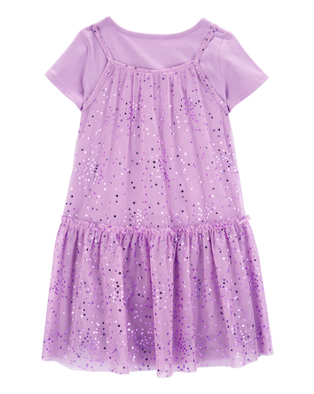 Kid Sparkly Star Tulle Dress Set, 
