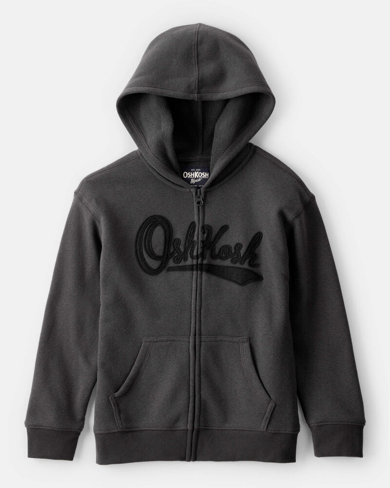 Boys 2-Piece DayDream Fleece OshKosh Fleece Logo Zip Jacket & Joggers Set - Black, image 2 of 7 slides