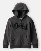 Boys 2-Piece DayDream Fleece OshKosh Fleece Logo Zip Jacket & Joggers Set - Black, image 2 of 7 slides
