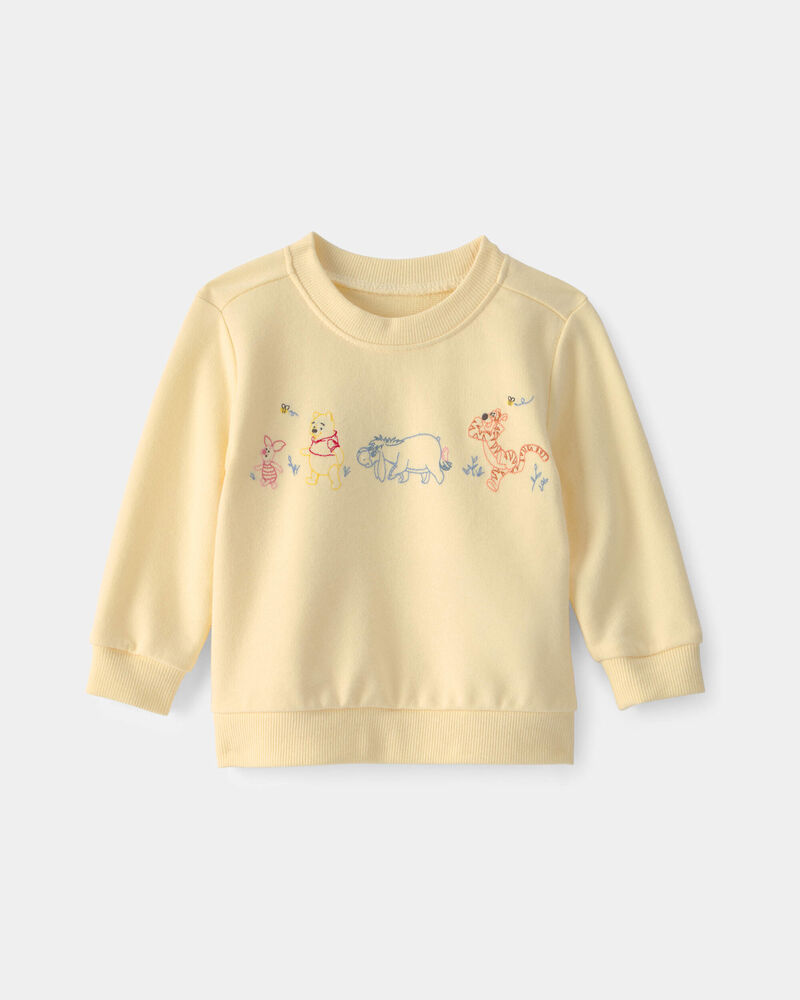 Baby Disney&copy; Winnie the Pooh Embroidered French Terry Pullover Sweatshirt - Yellow, image 6 of 7 slides