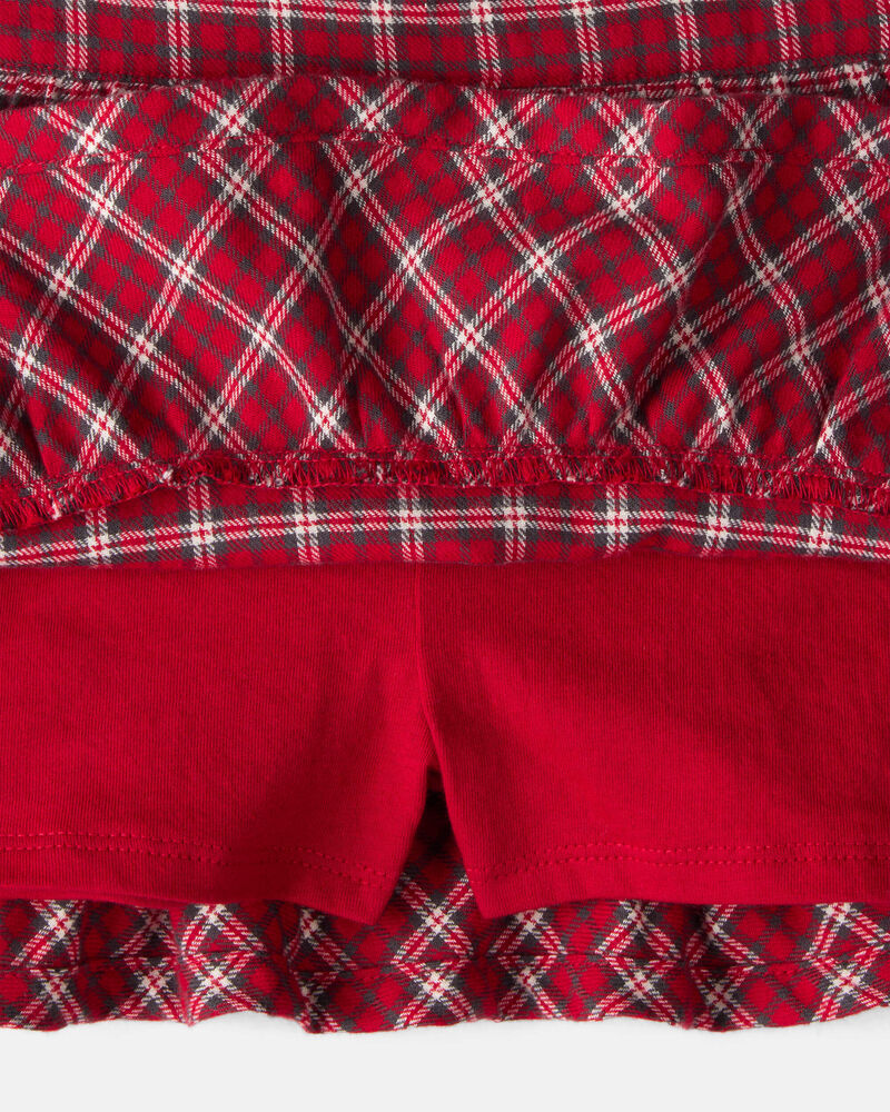 Toddler Girl Plaid Cotton Skort - Red, image 4 of 8 slides