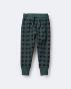 Toddler No-Seam Jogger Pant in Plaid - Green/Black, image 2 of 7 slides