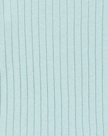 Baby Ribbed Cotton Blend 2-Piece Pajamas - Teal, 