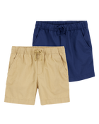 Kid 2-Pack Pull-On Poplin Shorts, image 1 of 7 slides