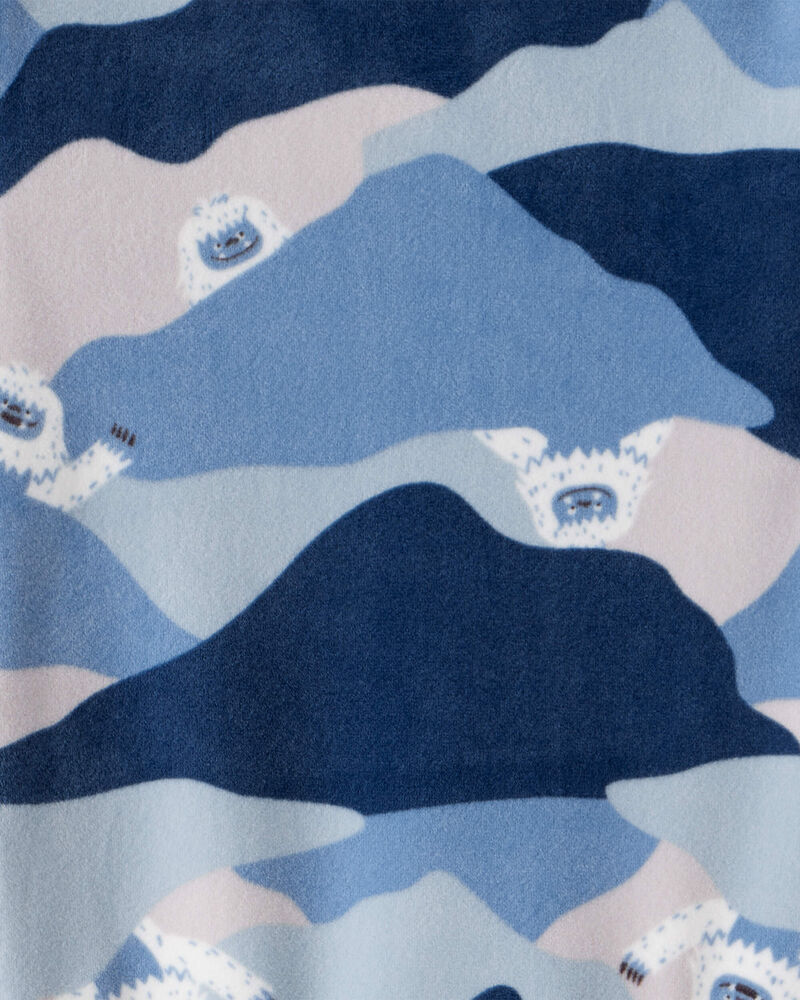 Toddler Boy Yeti Print DreamPlush Long-Sleeve Snug Fit 2-Piece Pajamas - Blue, image 2 of 3 slides