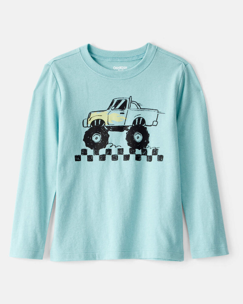 Toddler Boy Monster Truck Long-Sleeve Graphic Tee - Blue, image 1 of 3 slides