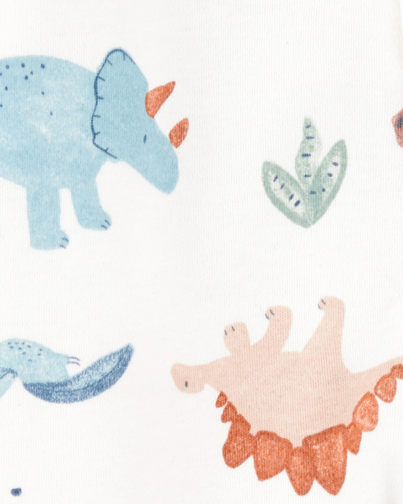 Baby Boy Dinosaur 2-Way Zip Cotton Sleep & Play Pajamas, image 2 of 3 slides