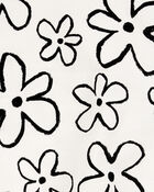 Toddler 2-Piece Floral Top & Pant Set - White/Black, image 2 of 3 slides