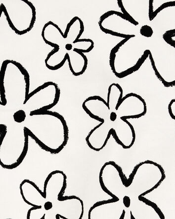 Toddler 2-Piece Floral Top & Pant Set - White/Black, 