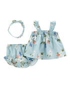 Baby 3-Piece Floral Tank & Short Set, image 1 of 3 slides