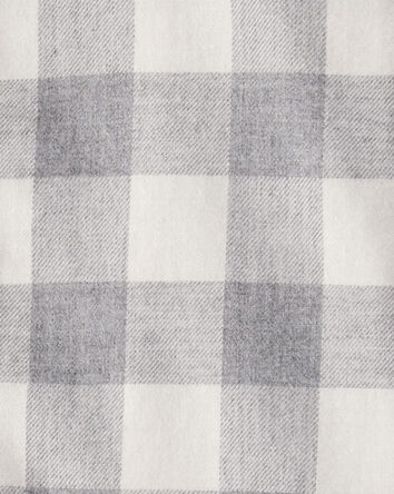 Toddler Boy Plaid Cotton Long-Sleeve Button-Down Shirt - Grey, 