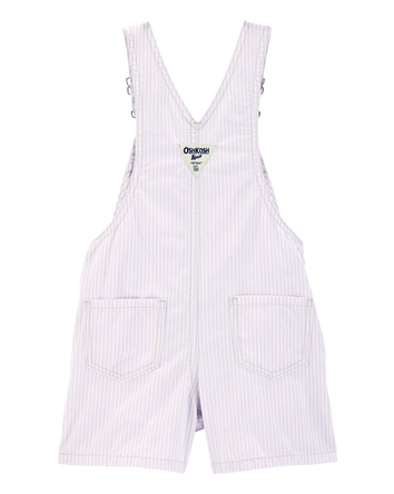 Toddler Girl Floral Striped Shortalls - Purple, 