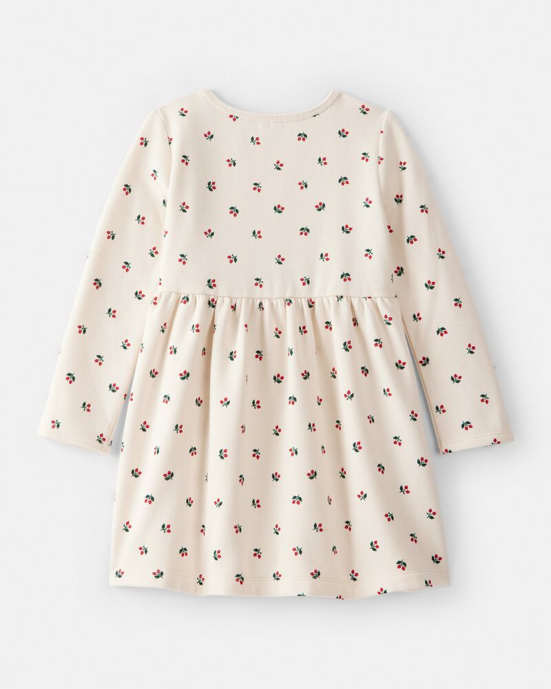 Toddler Girl DayDream Fleece Holly Knit Dress - Cream, image 2 of 4 slides