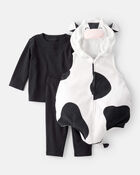 Baby 3-Piece Cow Halloween Costume - Black/White, image 1 of 5 slides