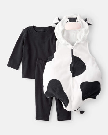 Baby 3-Piece Cow Halloween Costume - Black/White, 