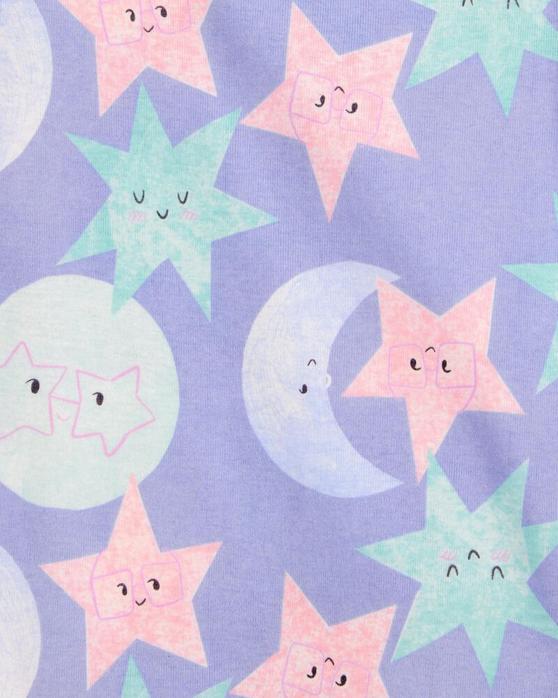 Toddler Girl 4-Piece Moon & Stars 100% Snug Fit Cotton Pajamas - Purple, image 3 of 4 slides