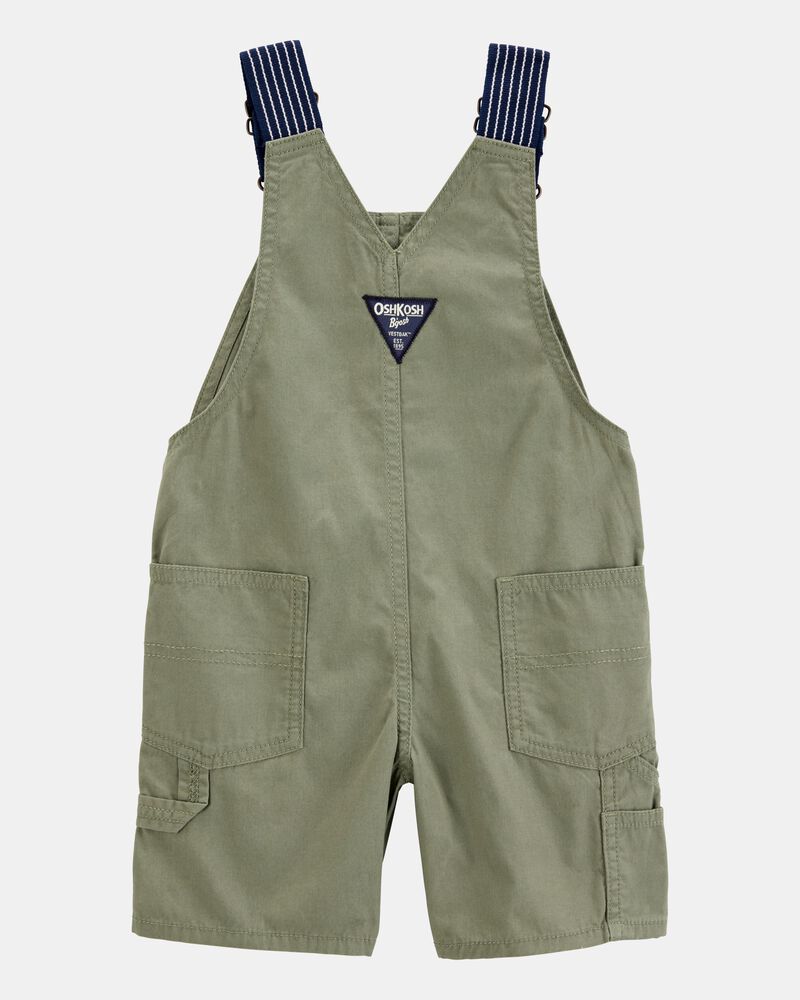 Baby Woven Shortalls - Green, image 2 of 4 slides