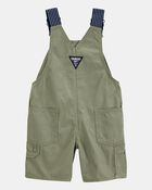 Baby Woven Shortalls - Green, image 2 of 4 slides
