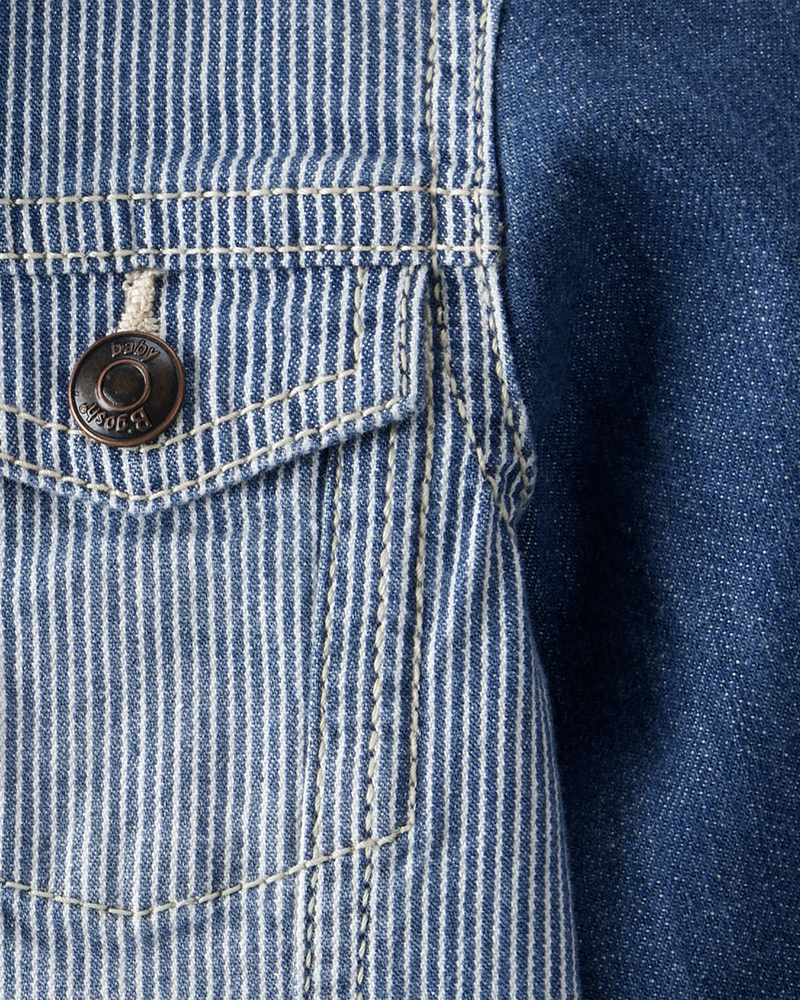 Baby Vintage Inspired Hickory Denim Jacket - Medium Wash, image 2 of 3 slides