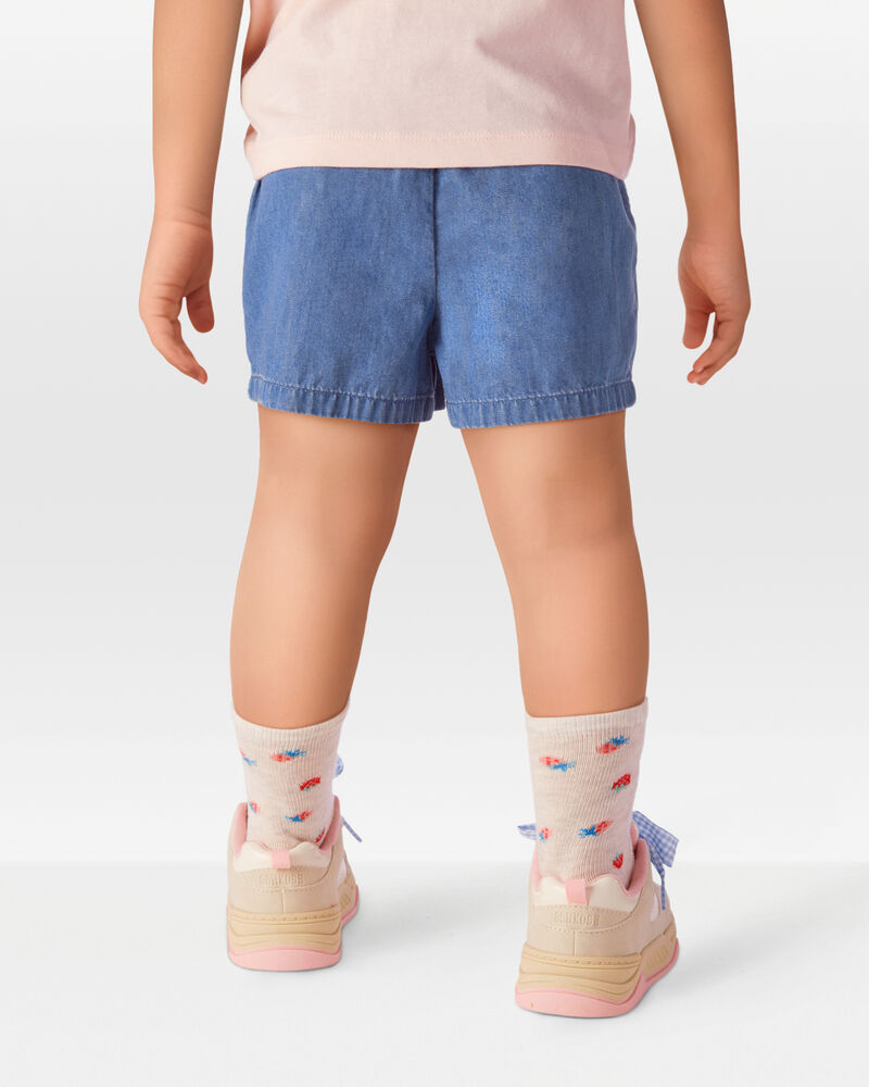 Toddler 2-Piece Flamingo Ribbed Tank Top & Chambray Shorts Set - Pink/Blue
, image 9 of 9 slides