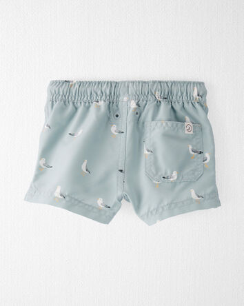 Baby Boy Recycled Seagull-Print Swim Trunks, 