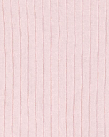 Toddler Solid Ribbed Cotton Blend 2-Piece Pajamas - Pink, 