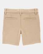 Toddler 3-Pack Ponte Knit Uniform Shorts - Khaki, image 3 of 6 slides
