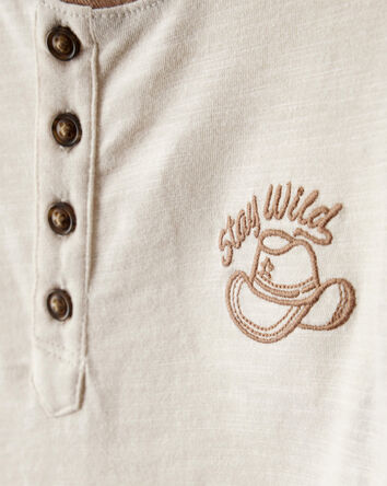 Toddler Boy Stay Wild Henley Top, 