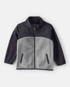 Toddler Boy Long-Sleeve Zip-Up Jacket - Grey/Black, image 1 of 3 slides