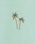 Baby Boy Palm Tree Print 2-Way Zip PurelySoft Convertible Foot Sleep & Play Pajamas - Mint, image 4 of 7 slides
