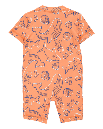 Baby Boy 1-Piece Whale Print Rashguard, 
