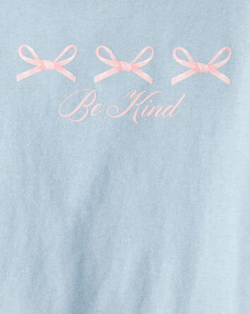 Girls Bow Long-Sleeve Graphic Tee - Blue, 