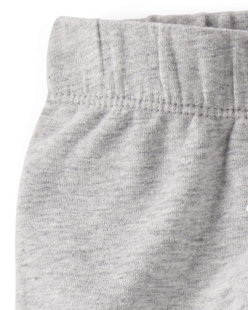 Baby 2-Pack Organic Cotton Pants in Heather Grey & Deep Teal, image 3 of 4 slides