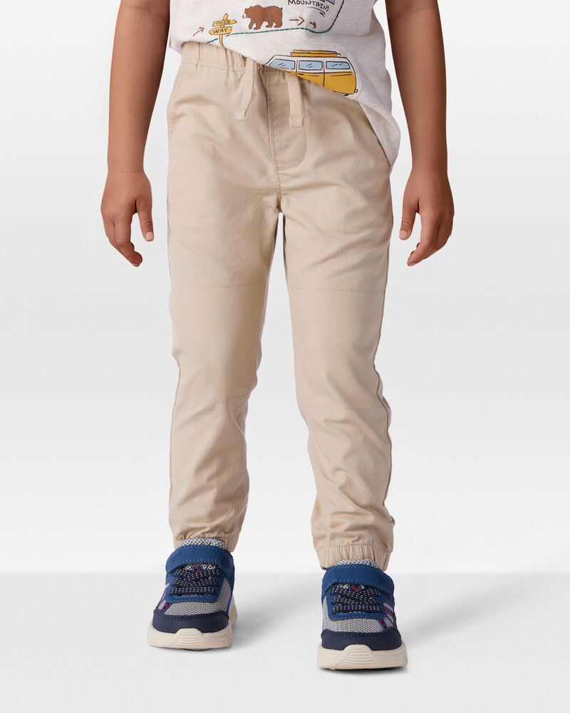 Toddler Boy  Cotton Everyday Pull-On Jogger - Khaki, image 3 of 6 slides